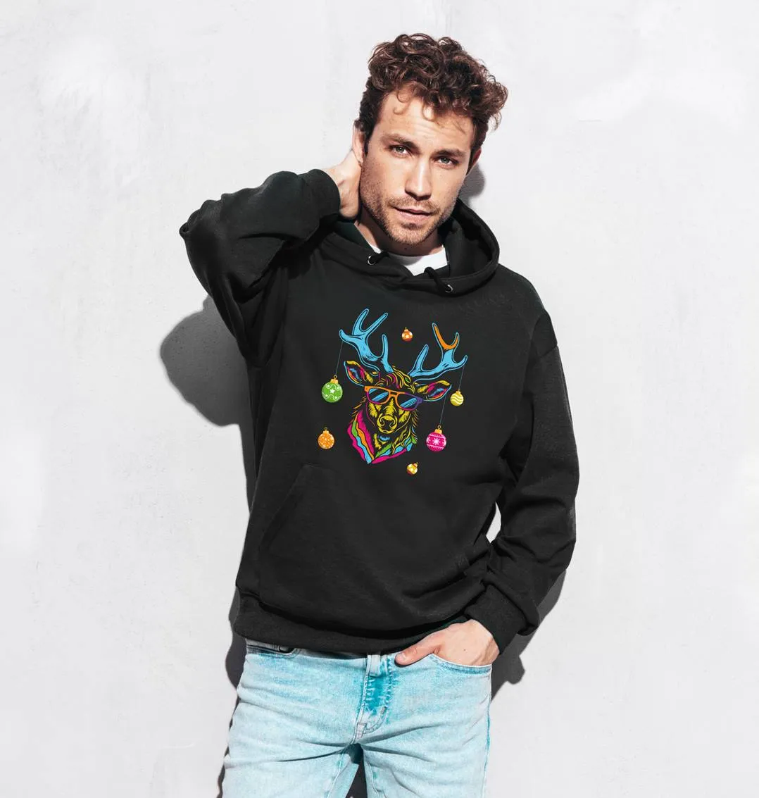 Hoodie - Cooler Elch (Weihnachten) - bunt