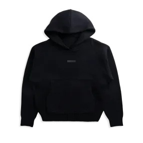 Knitted Pullover Hoodie (Black)