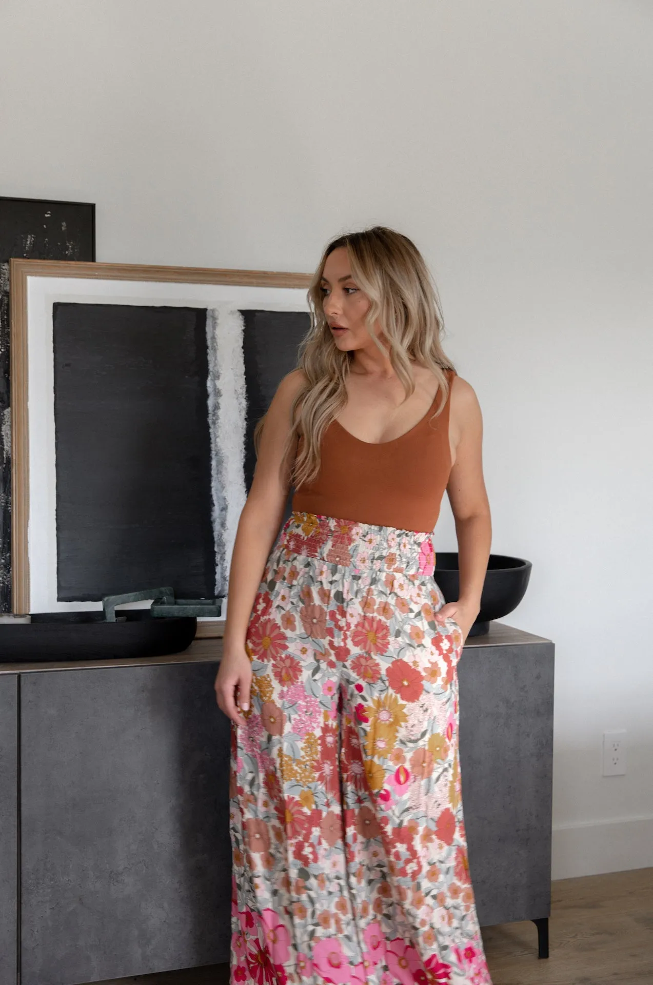 Kristen Retro Flowy Floral Pants