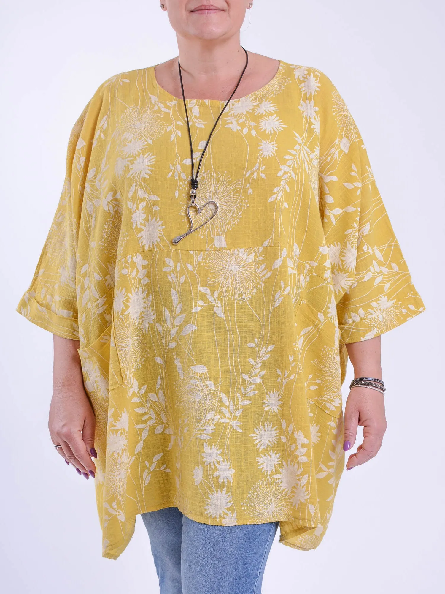 Lagenlook Oversized Cotton Tunic - 10077 FLORAL