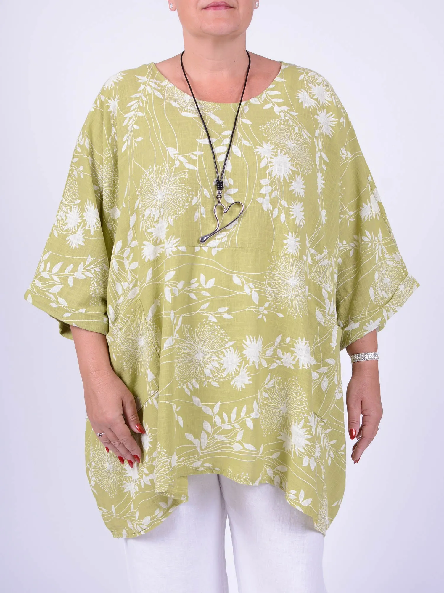 Lagenlook Oversized Cotton Tunic - 10077 FLORAL