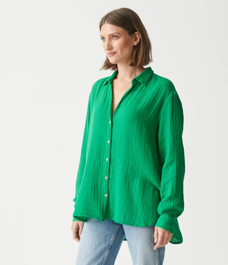 Leo Button Down Top - Field