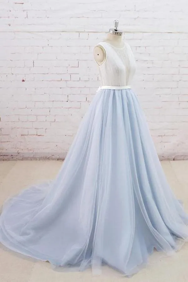 Light Blue Prom Dress, Prom Dresses, Evening Dress, Dance Dress, Graduation School Party Gown, PC0387