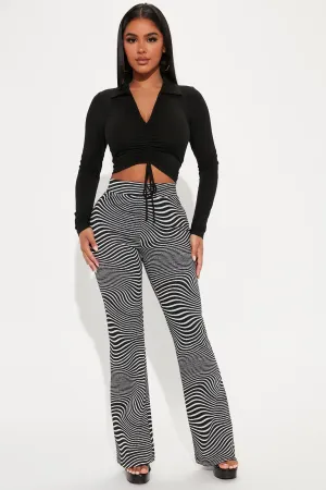 Lila Flare Pant - White/Black