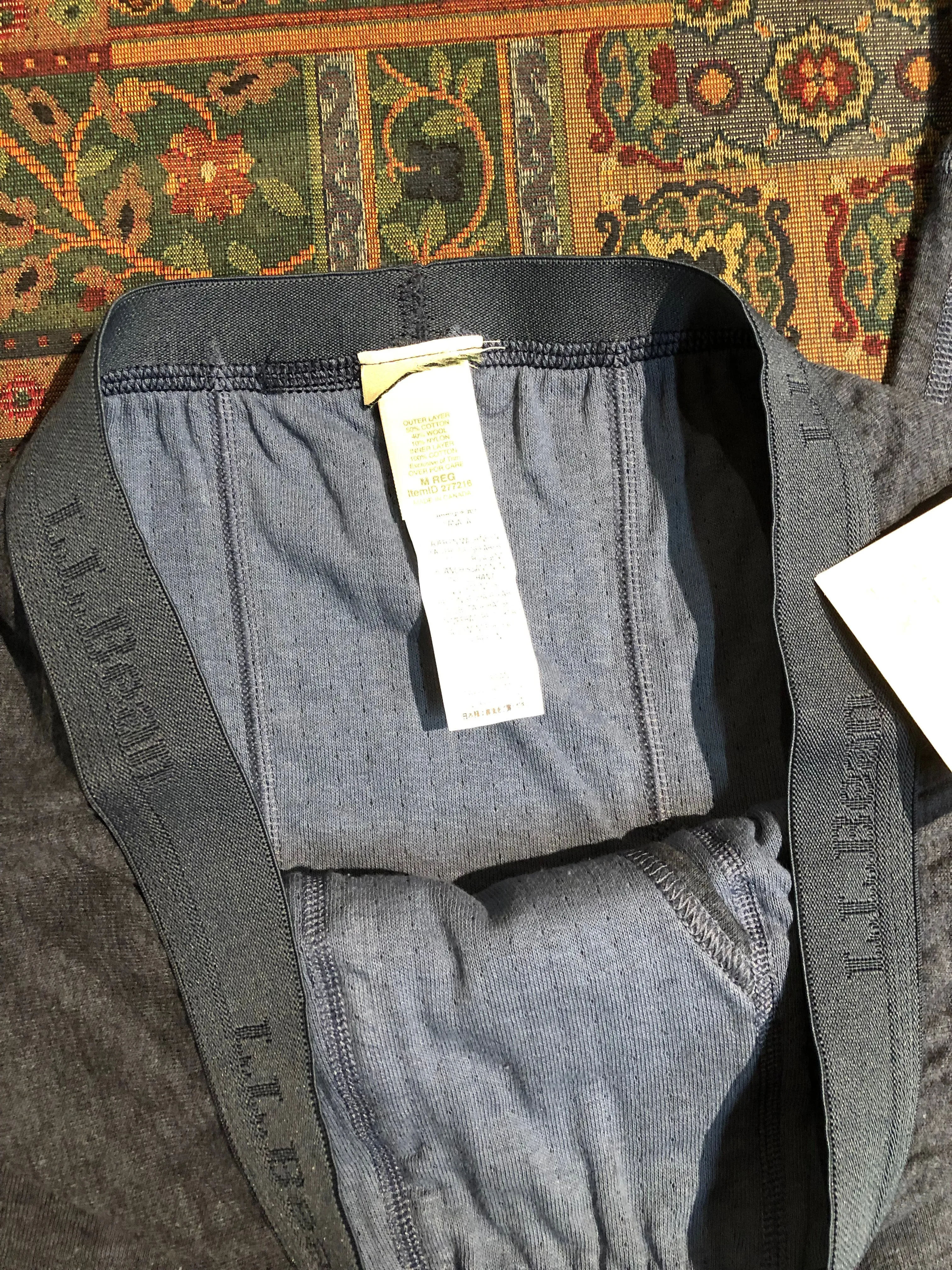 LL Bean Two Layer Grey Long Underwear, NWOT, Made in Nova Scotia, Size Medium