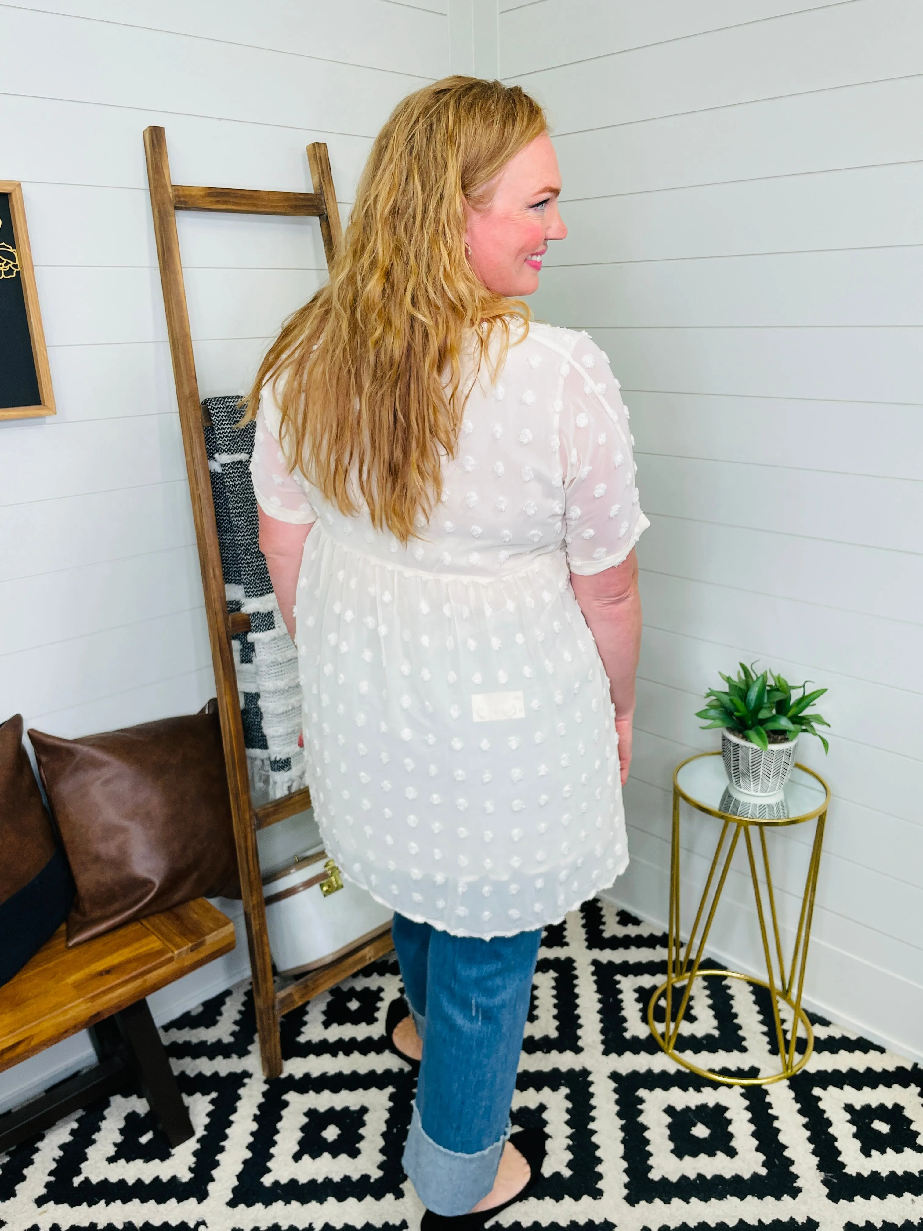 Love Lindsey Cream Dot Tunic