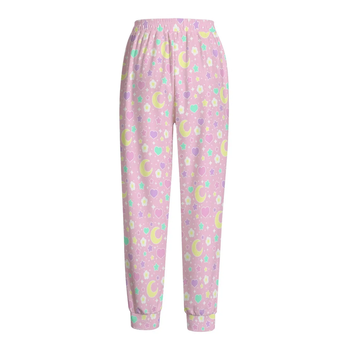 Magical Spring Women's High Waisted Polly Waffle Sweatpants (Pink)