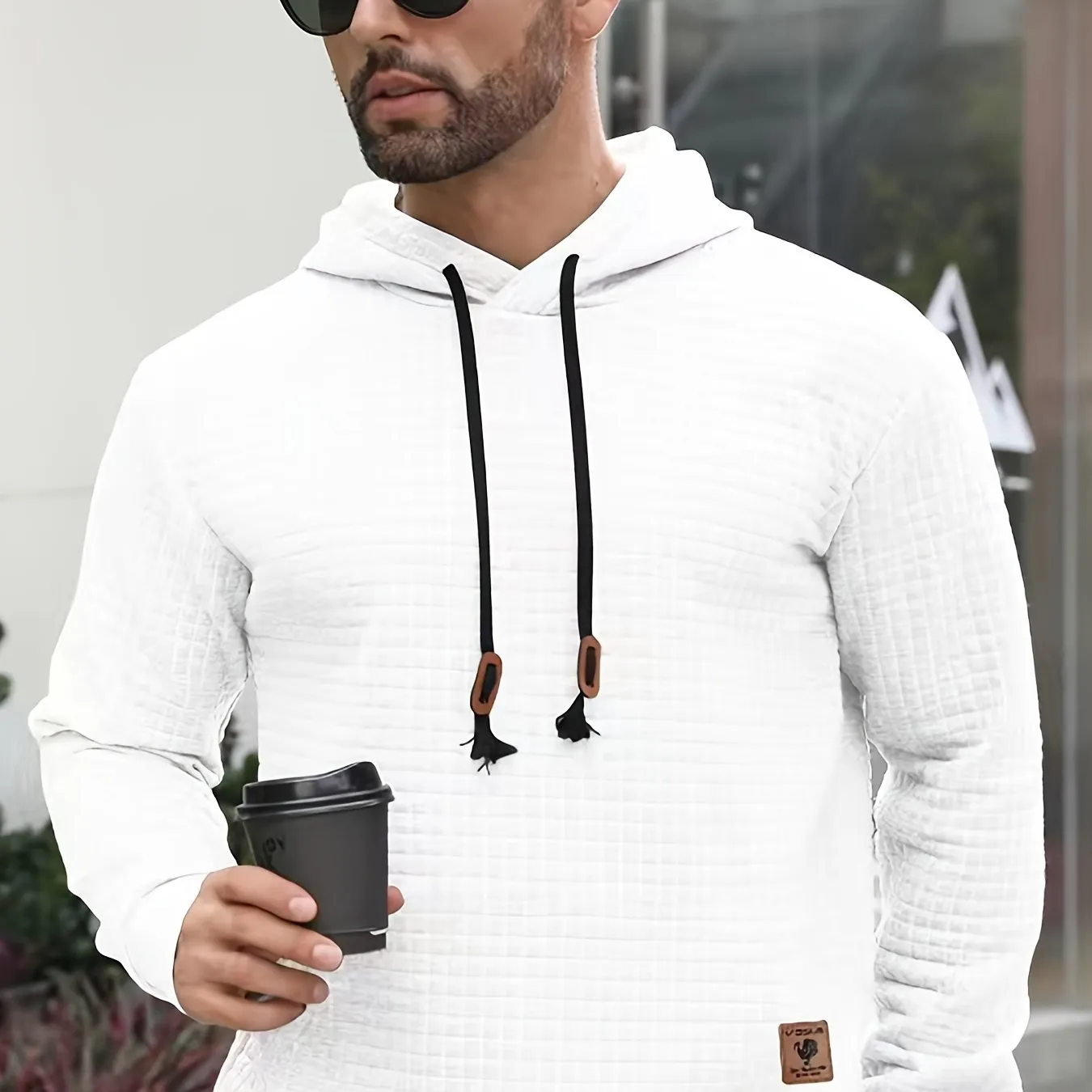 Mens Solid Color Hoodie - Ultra-Soft & Loose Fit - Trendy Hooded Pullover for Casual Autumn & Winter Wear - Durable Seasonal Essential