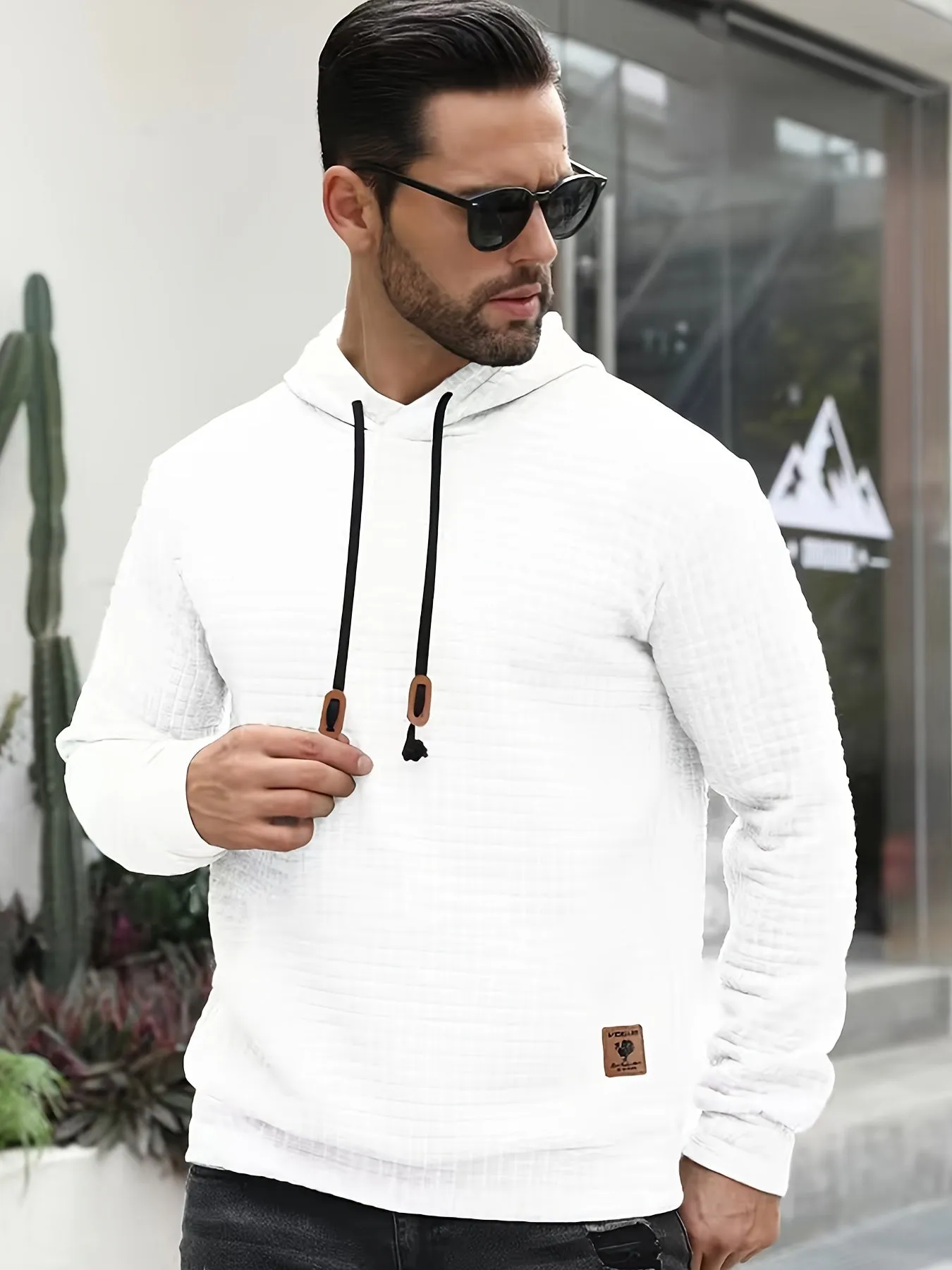 Mens Solid Color Hoodie - Ultra-Soft & Loose Fit - Trendy Hooded Pullover for Casual Autumn & Winter Wear - Durable Seasonal Essential