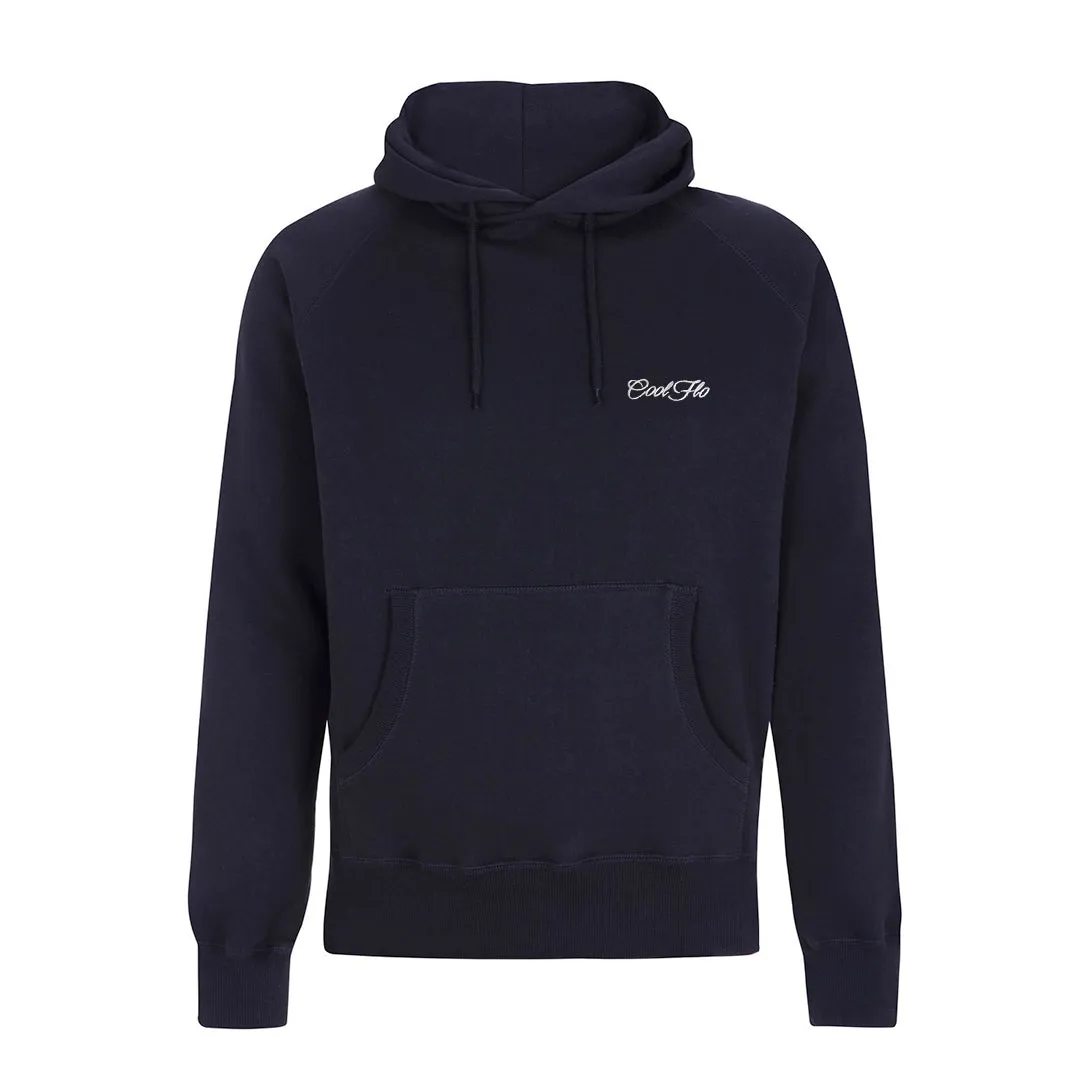 Mini Script Embroidered Navy Hoody