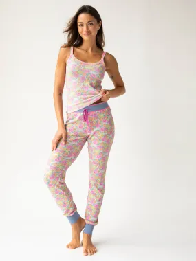 Mix & Match Waffle Long Johns - Grey Lavender Floral