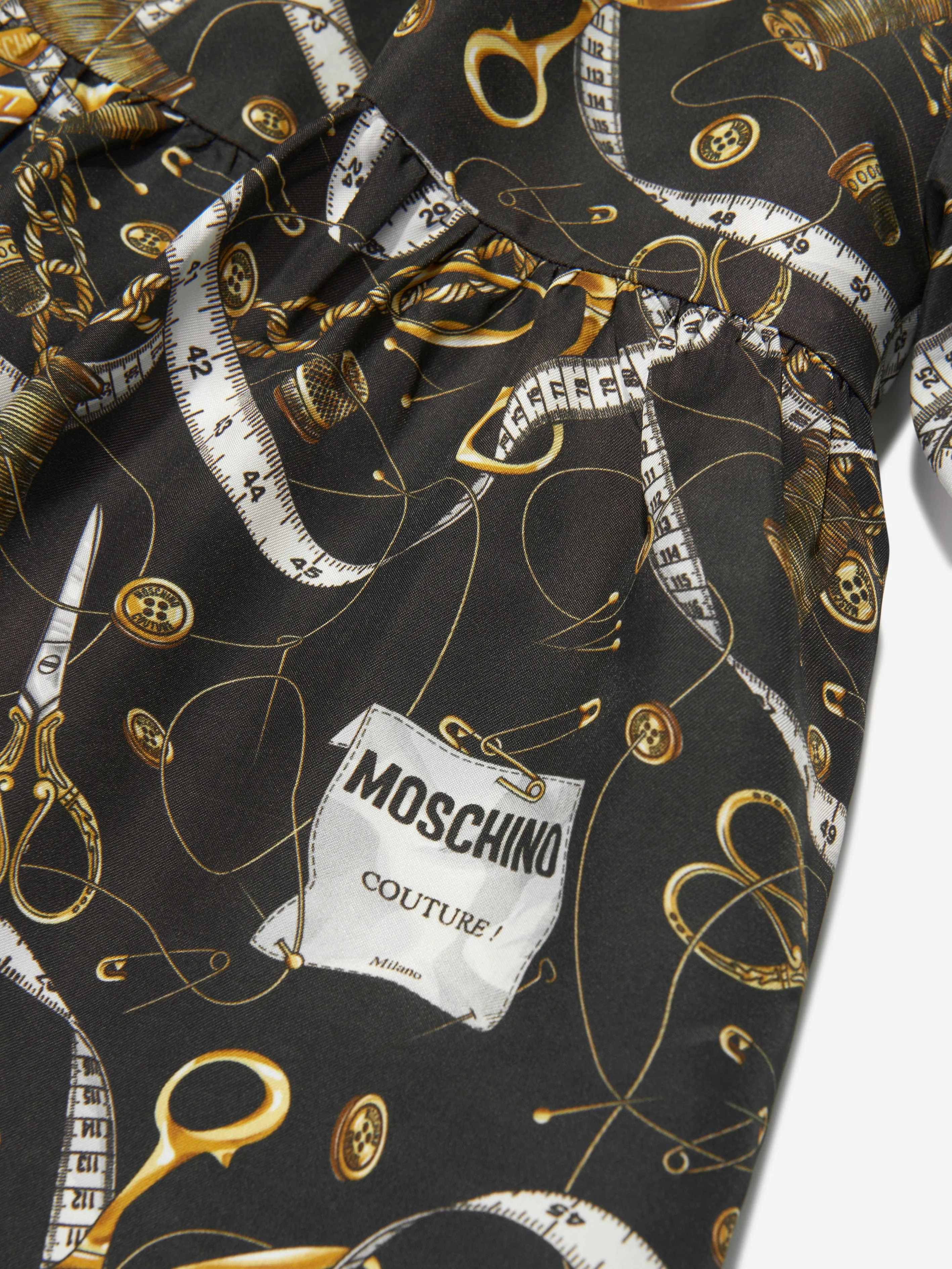 Moschino Girls Chain Print Dress in Black