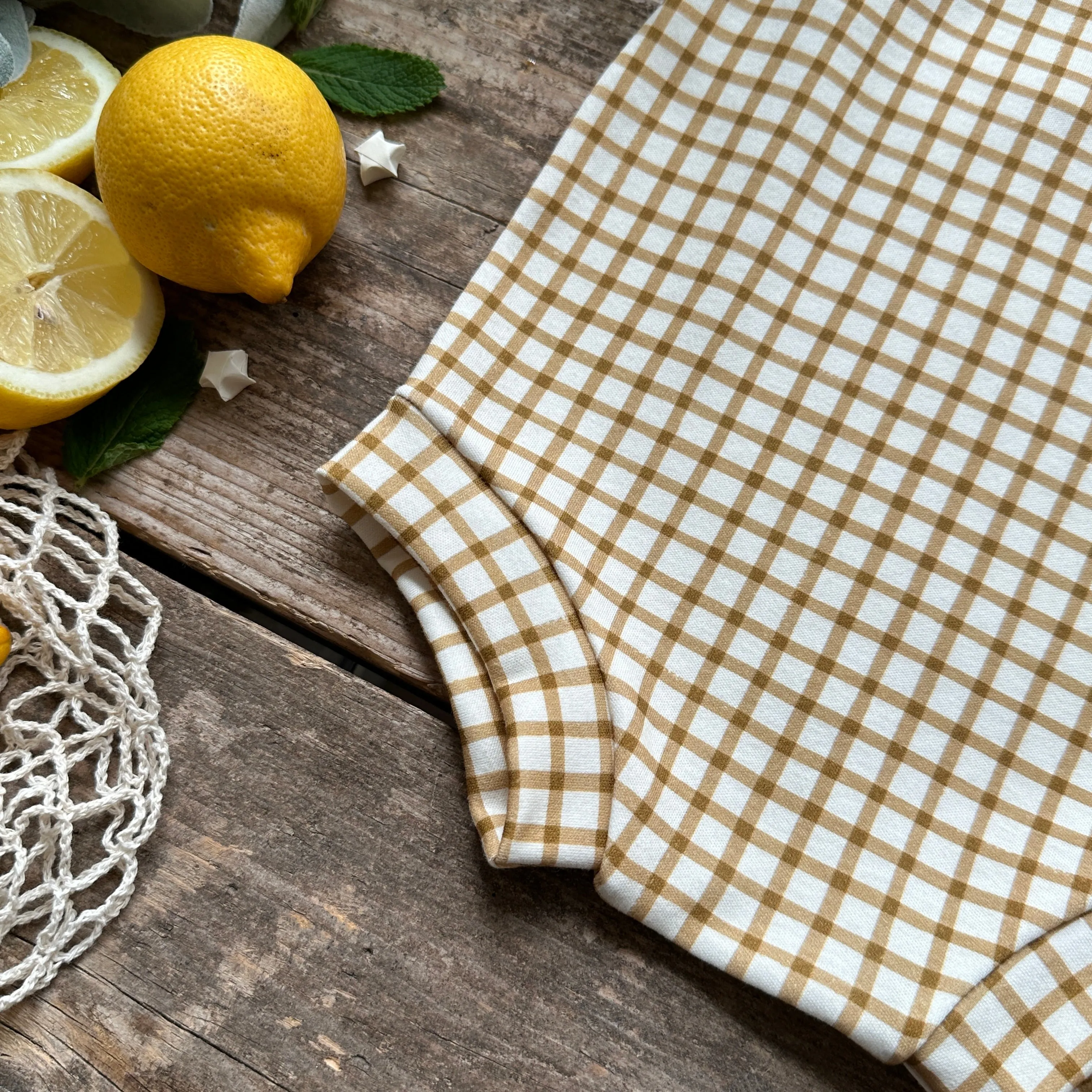 Mustard Gingham Bloomer Romper