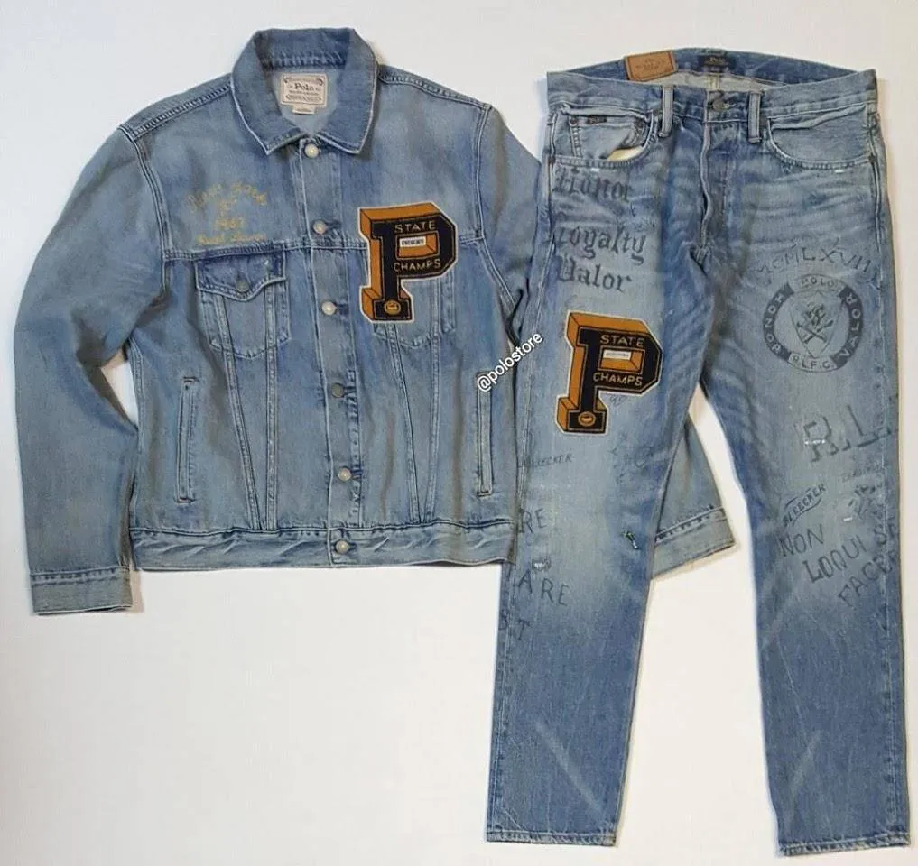 Nwt Polo Ralph Lauren Tiger 'P' Denim Jean Jacket