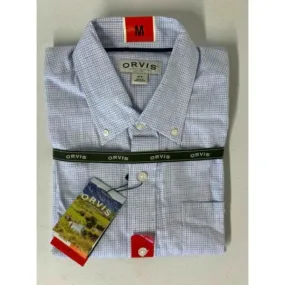 Orvis Men's Button Down Dress Shirt Blue Ginghan