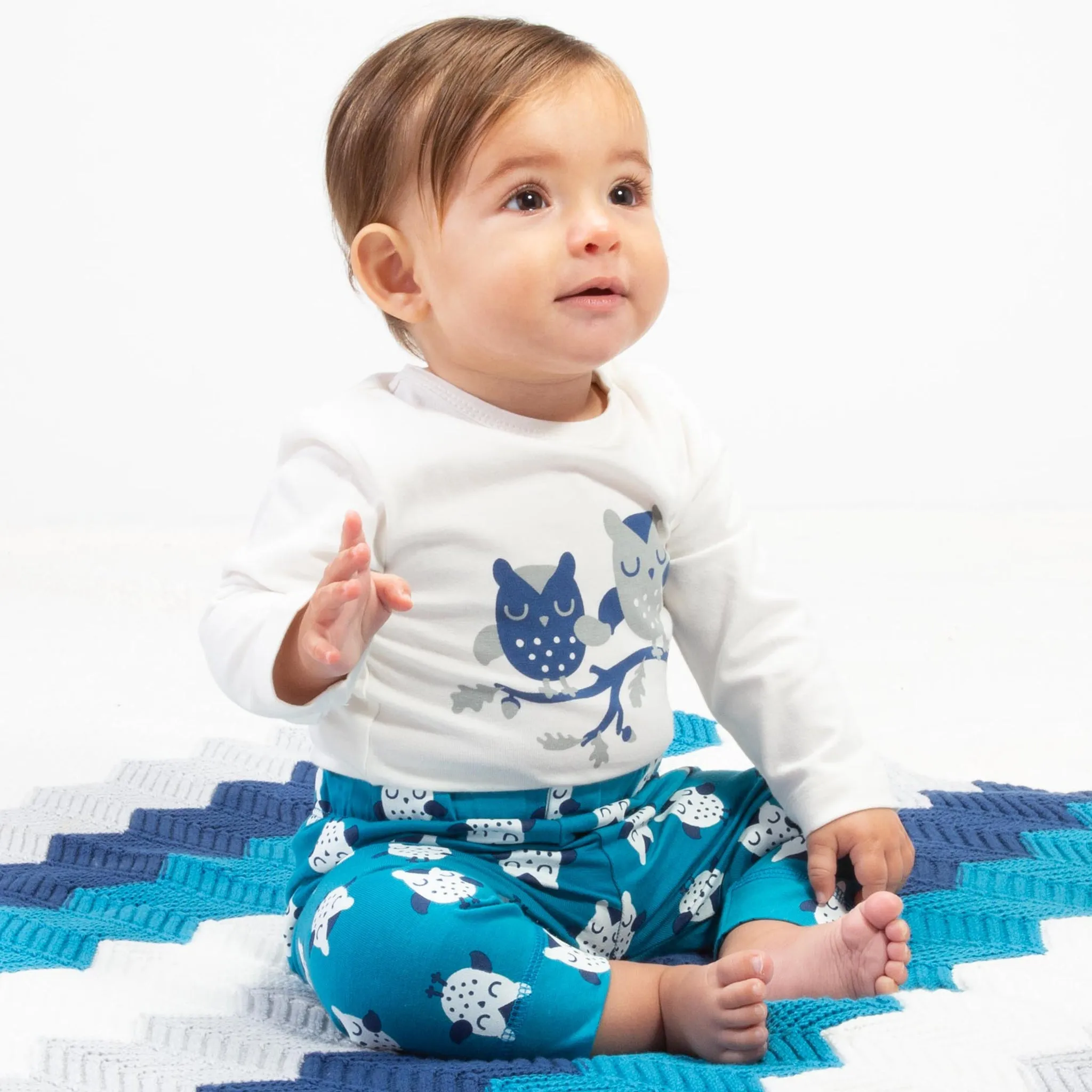 Owl leggings blue