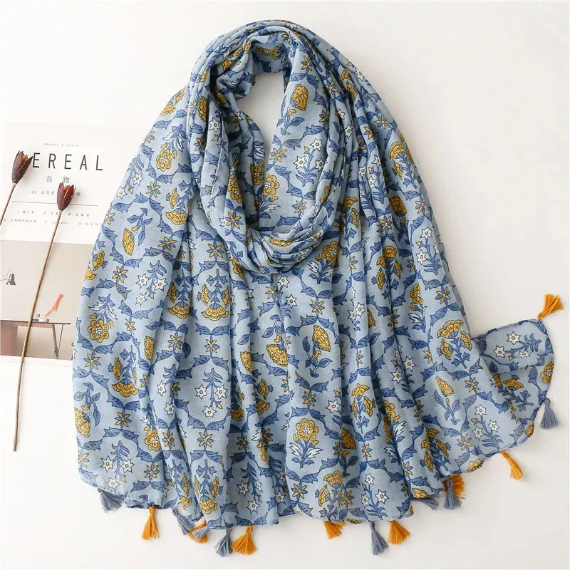 Paisley Abstract Floral Shawl Scarf