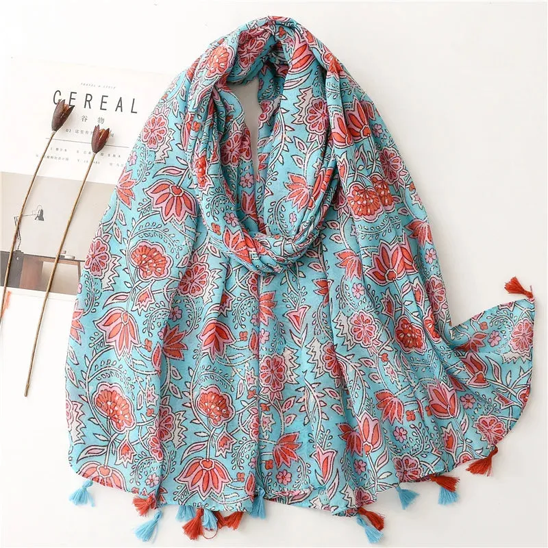 Paisley Abstract Floral Shawl Scarf