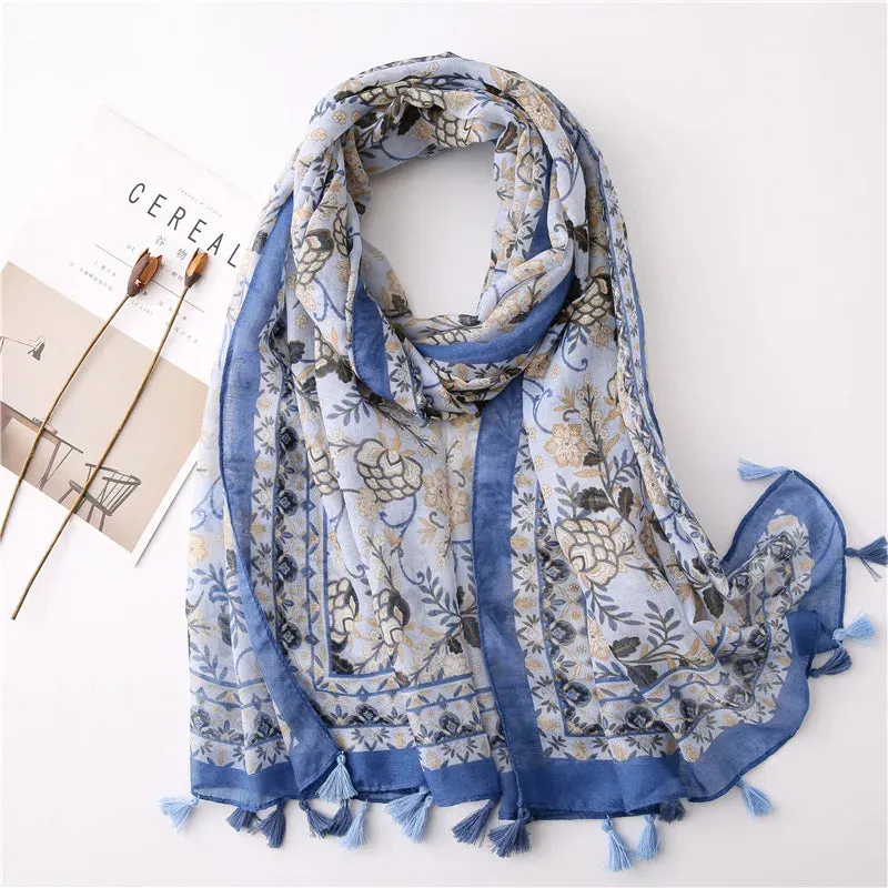 Paisley Abstract Floral Shawl Scarf