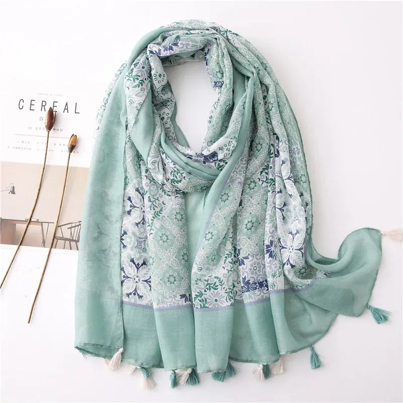 Paisley Abstract Floral Shawl Scarf