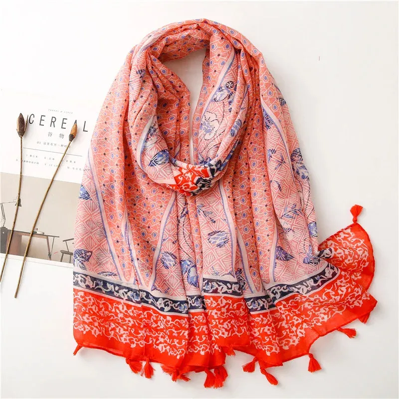 Paisley Abstract Floral Shawl Scarf