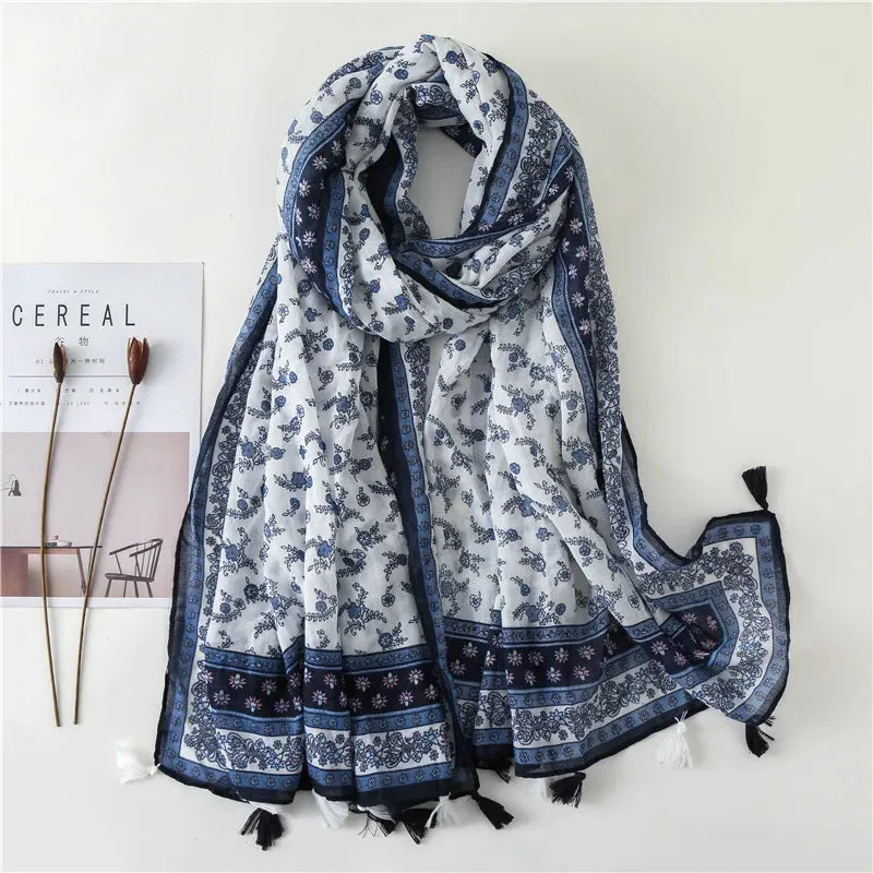 Paisley Abstract Floral Shawl Scarf