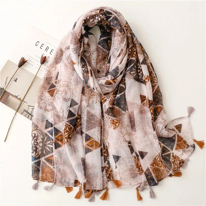 Paisley Abstract Floral Shawl Scarf