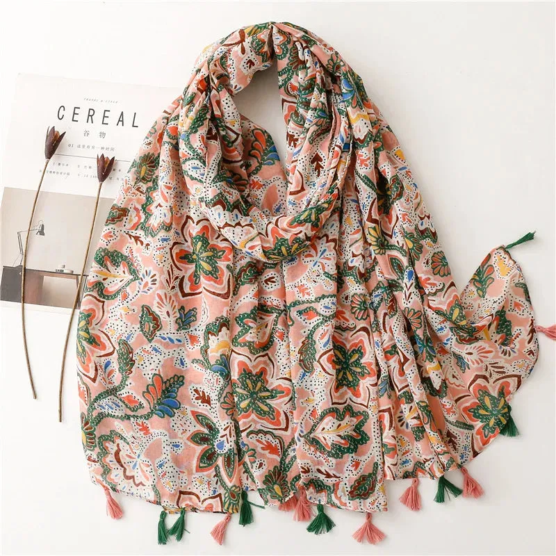 Paisley Abstract Floral Shawl Scarf