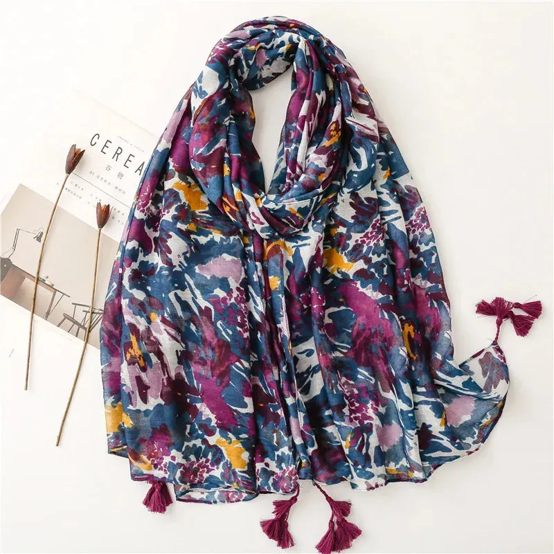 Paisley Abstract Floral Shawl Scarf