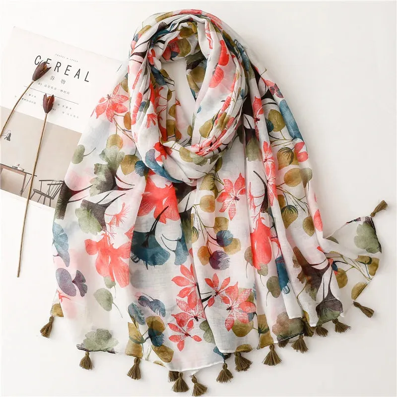 Paisley Abstract Floral Shawl Scarf