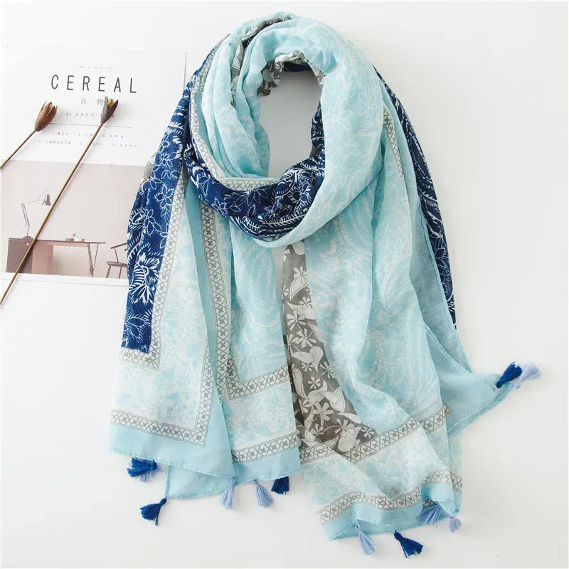 Paisley Abstract Floral Shawl Scarf