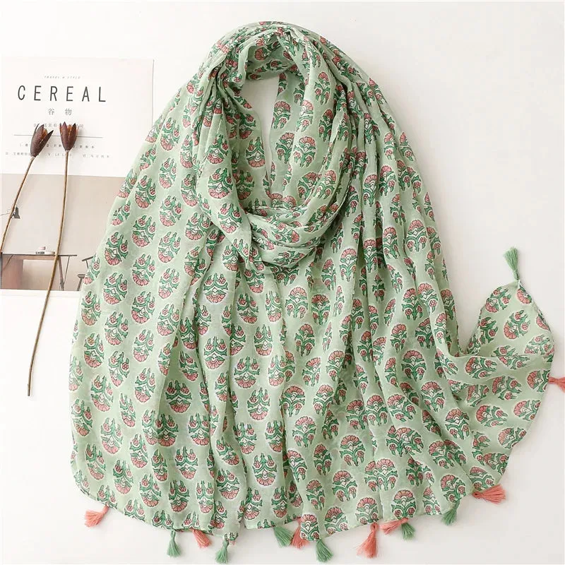 Paisley Abstract Floral Shawl Scarf