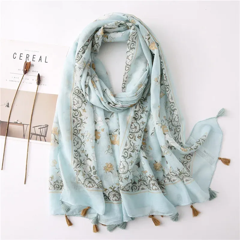 Paisley Abstract Floral Shawl Scarf