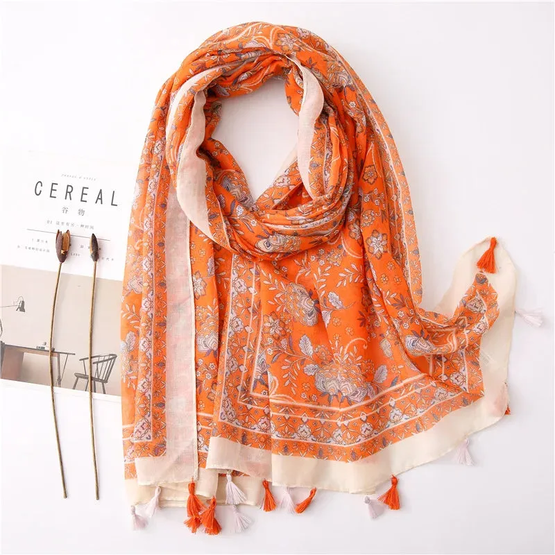 Paisley Abstract Floral Shawl Scarf