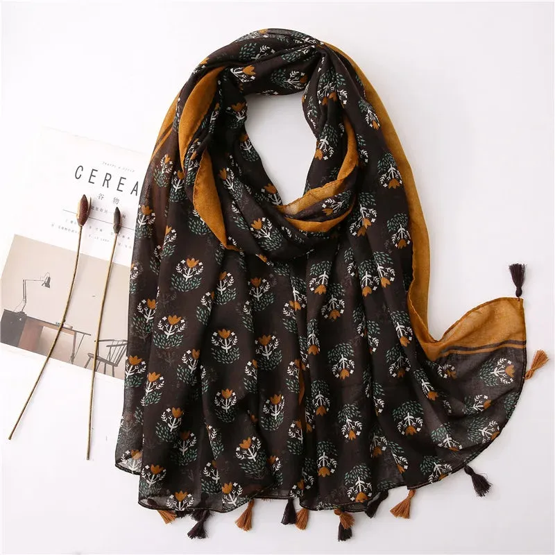 Paisley Abstract Floral Shawl Scarf