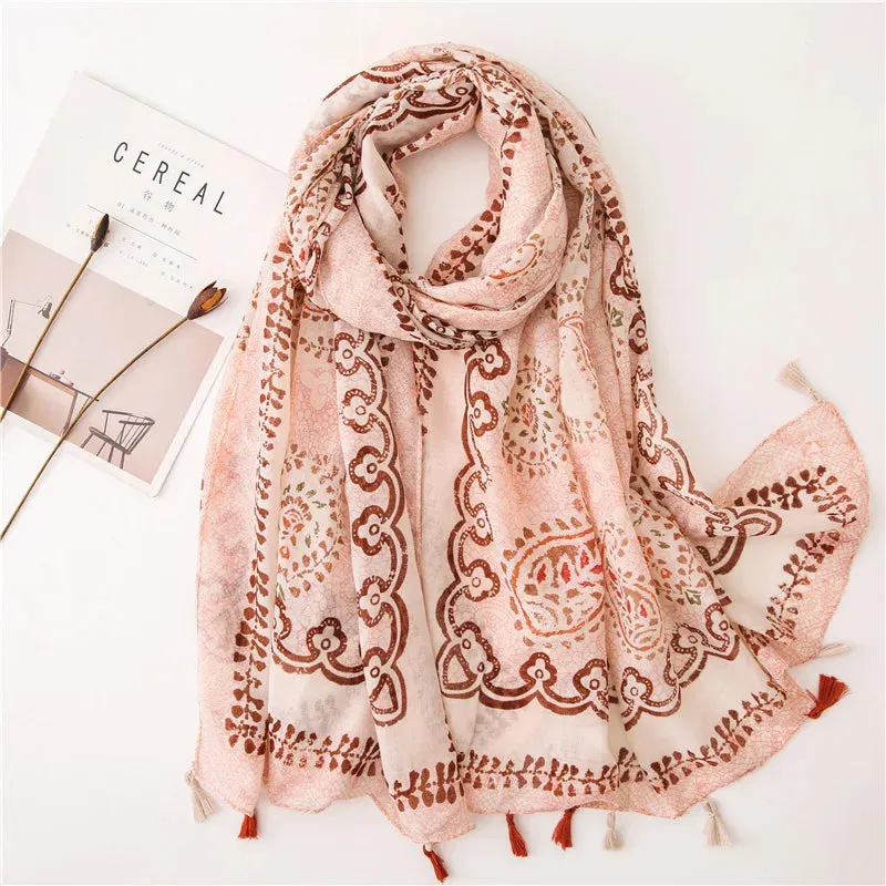 Paisley Abstract Floral Shawl Scarf