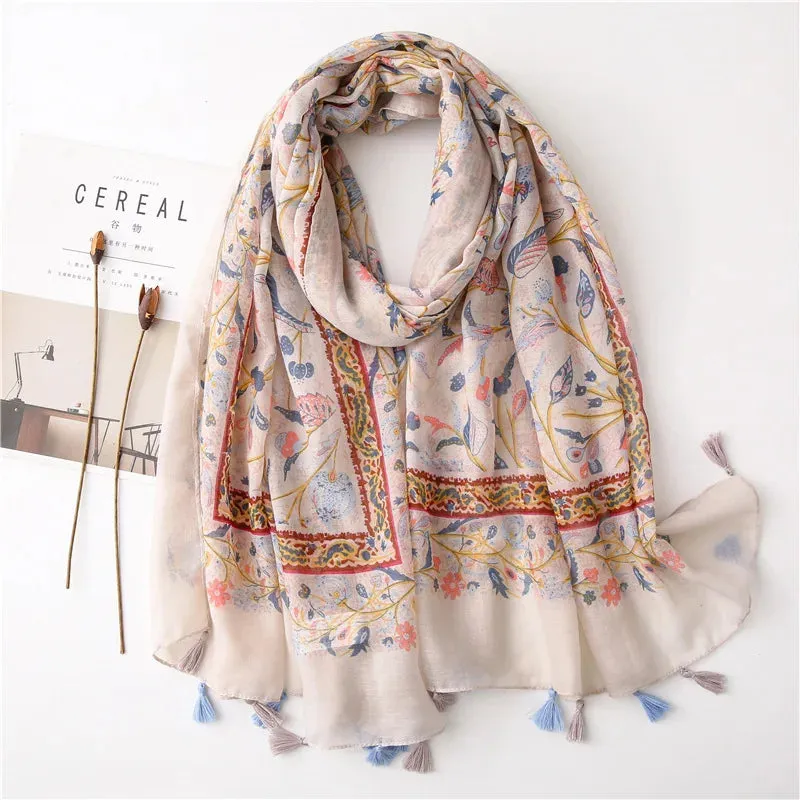 Paisley Abstract Floral Shawl Scarf