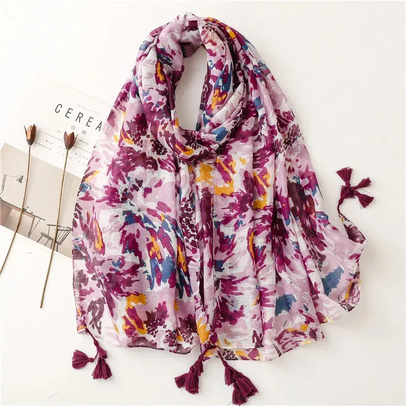 Paisley Abstract Floral Shawl Scarf