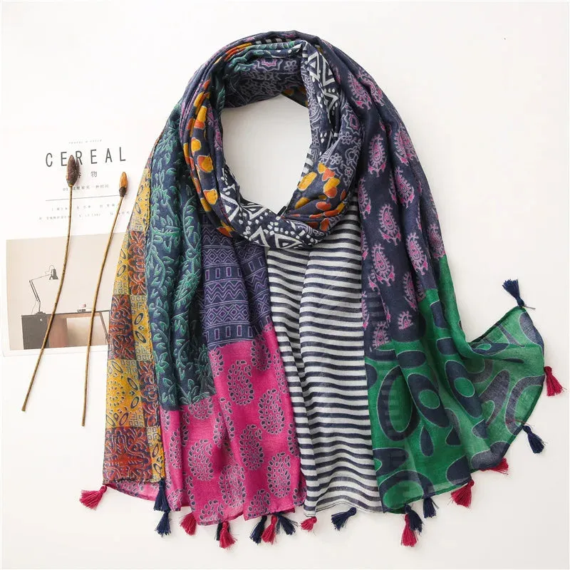 Paisley Abstract Floral Shawl Scarf