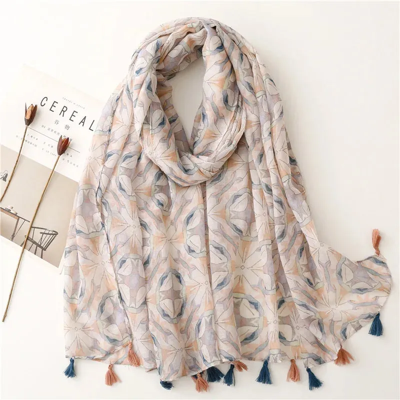 Paisley Abstract Floral Shawl Scarf