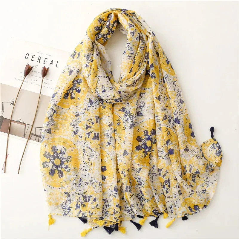 Paisley Abstract Floral Shawl Scarf