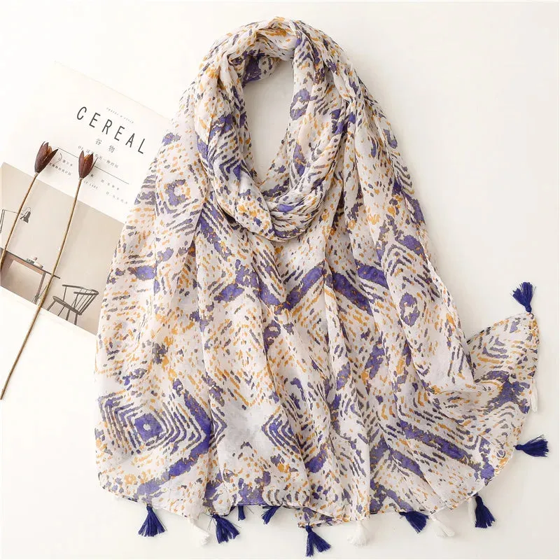 Paisley Abstract Floral Shawl Scarf