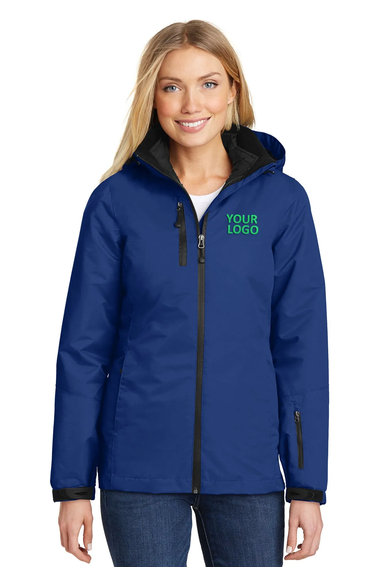 Port Authority Ladies Vortex Customized Waterproof 3-in-1 Jackets, Night Sky Blue/ Black