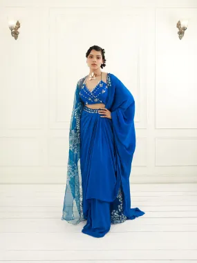 Pre-Draped Saree with Cape