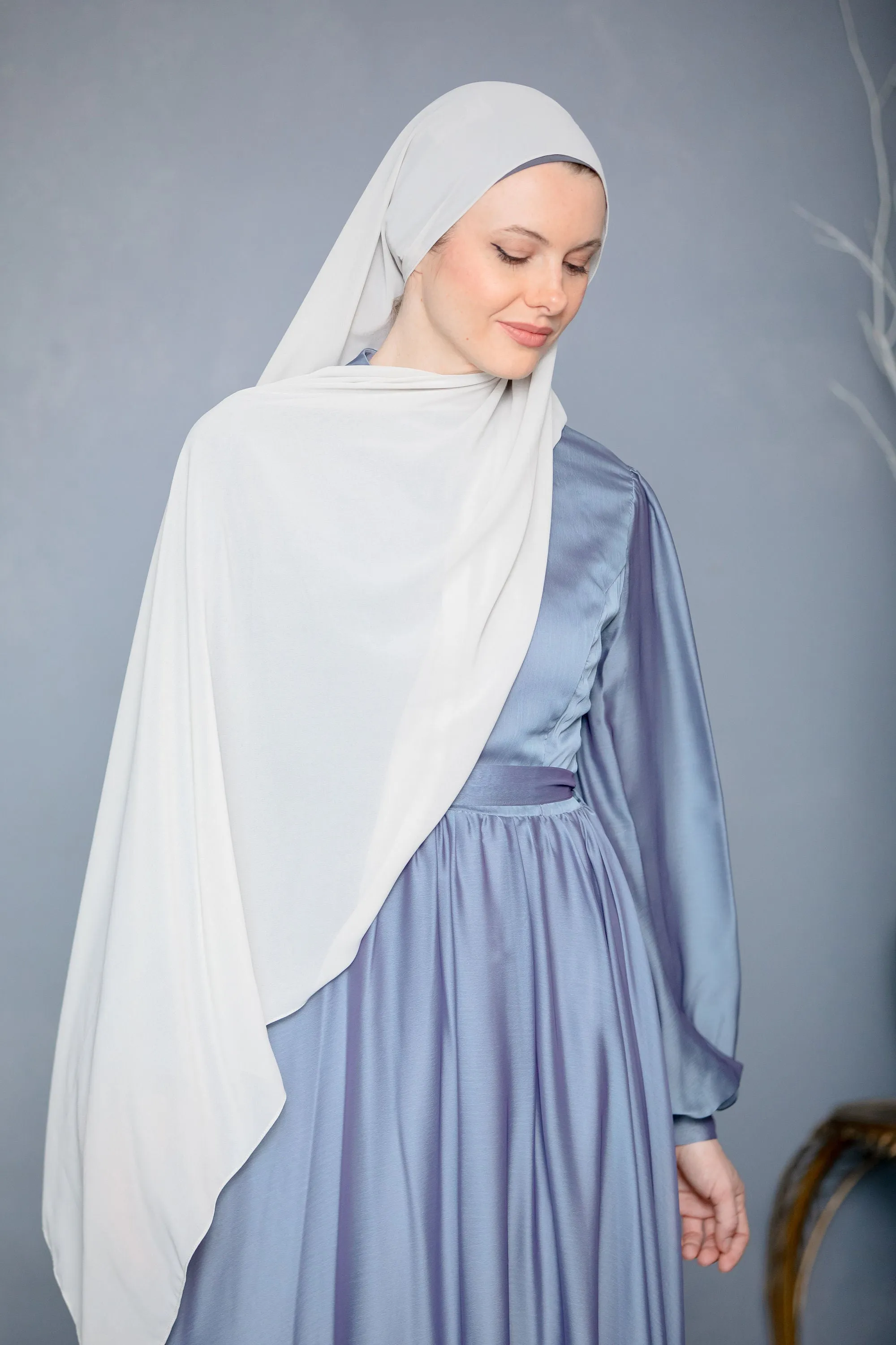 Pure White Chiffon Hijab