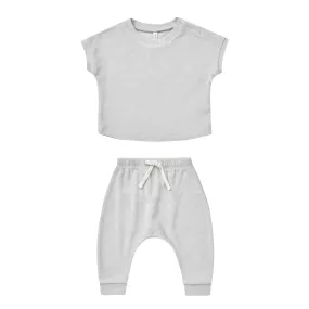 QUINCY MAE - Terry Tee   Pant Set | Cloud