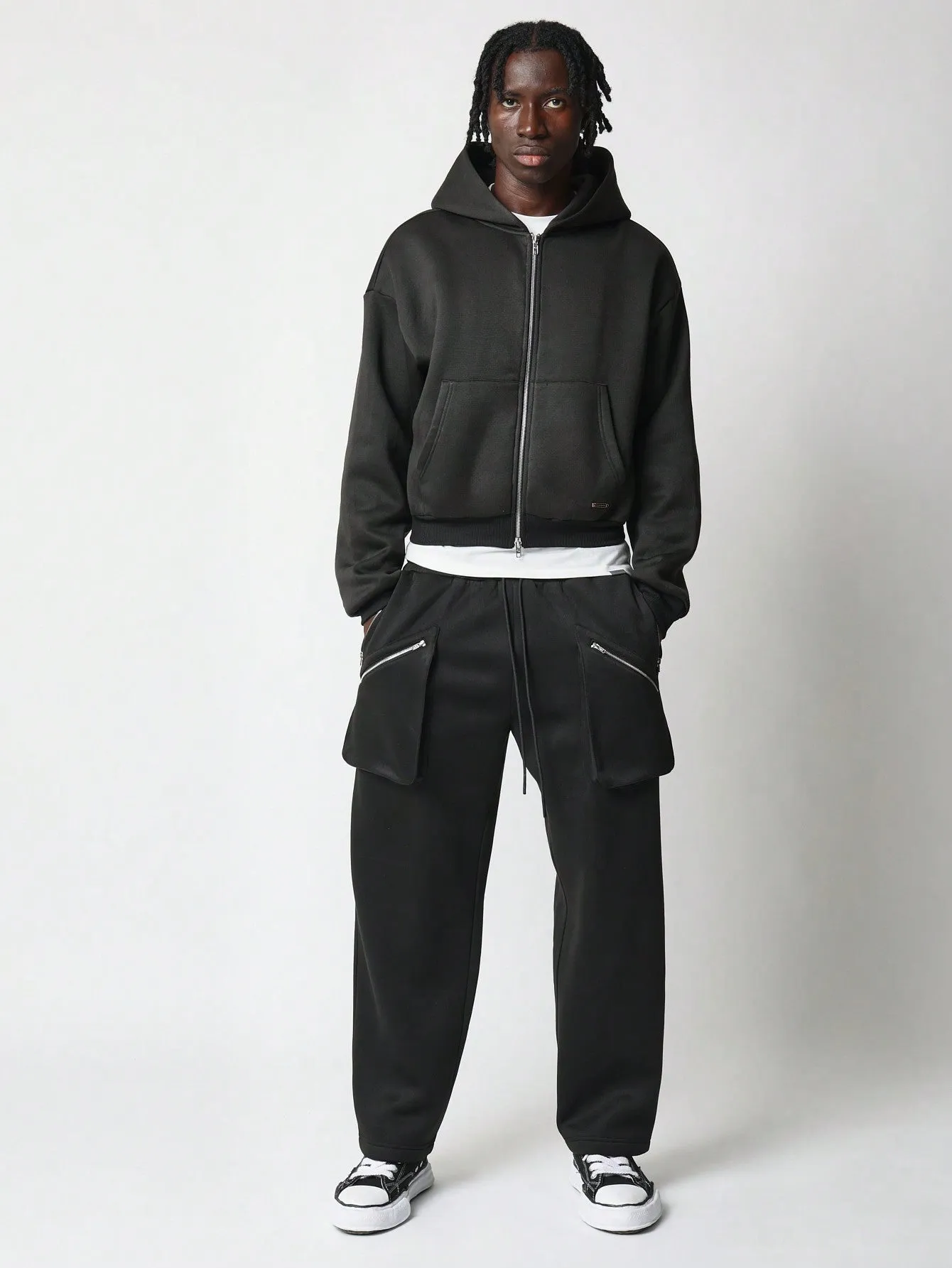 Regular Fit Sweatpants With Exposed Pockets