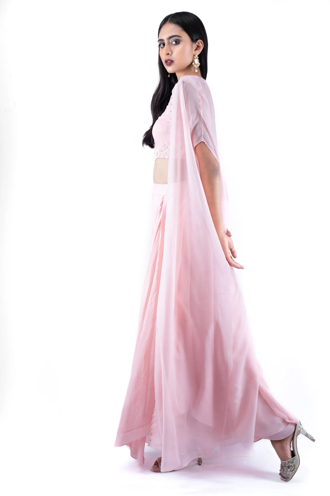 Rosebud Organza Cape