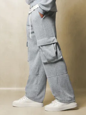 Skater Fit Cargo Sweatpants With Drawstrings