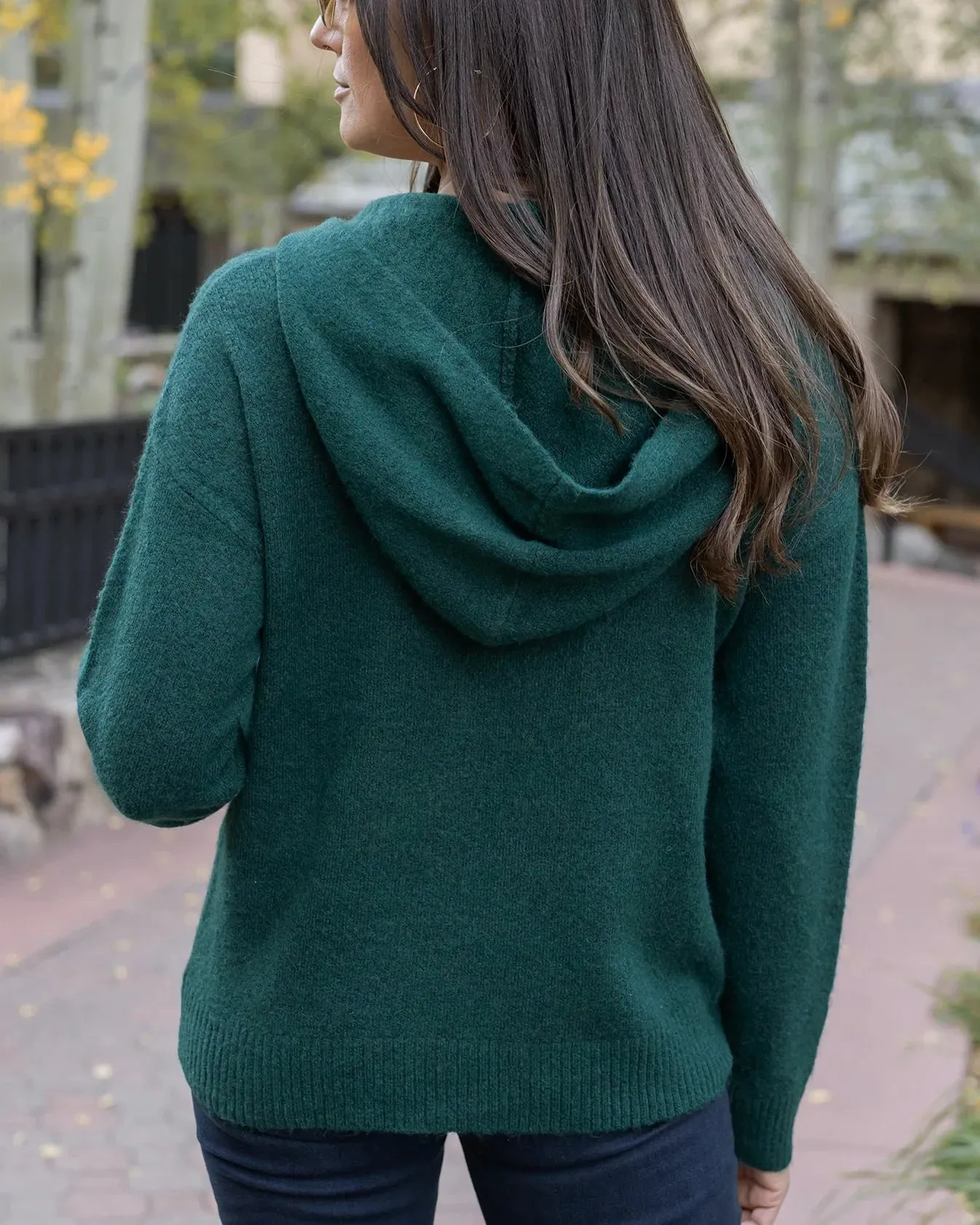 So Soft Knit Sweater Hoodie in Deep Green by Grace & Lace (Ships in 1-2 Weeks)